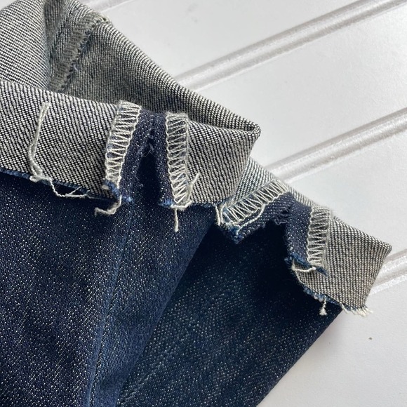 Genetic Denim Distressed Cropped Jeans Dark Blue Moon Size 26 Skinny Low Rise - Picture 8 of 10